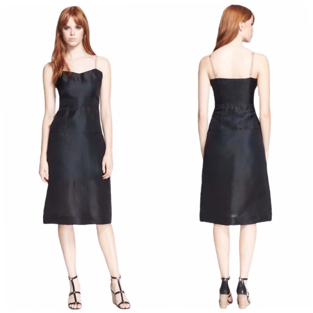new MBMJ Marc by Marc Jacobs ❉ Silk Sheer Layer Midi Cocktail Dress ❉ Black ❉ 6 - Picture 4 of 17